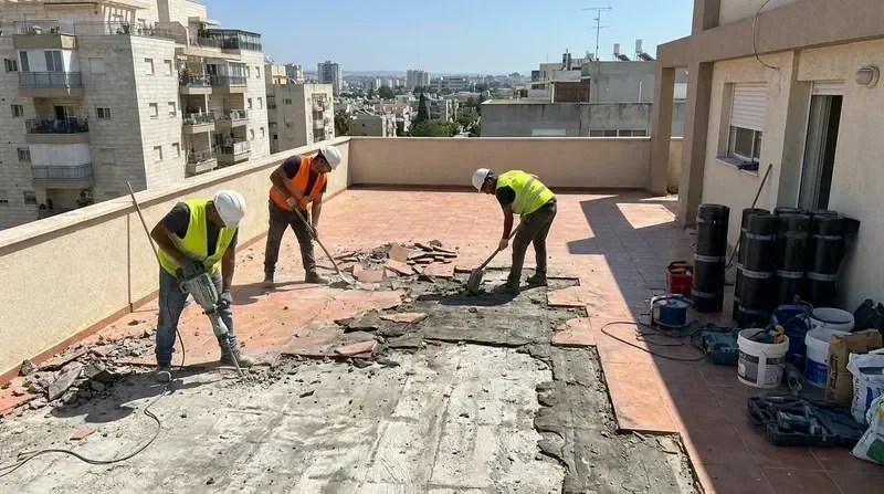 איטום גג מרפסת עם פירוק